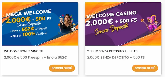 Vincitu Casino Italy bonuses