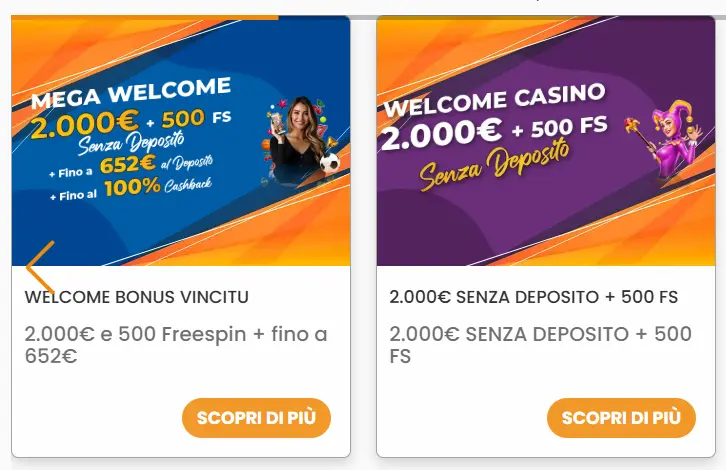 Vincitu Casino Italy bonus