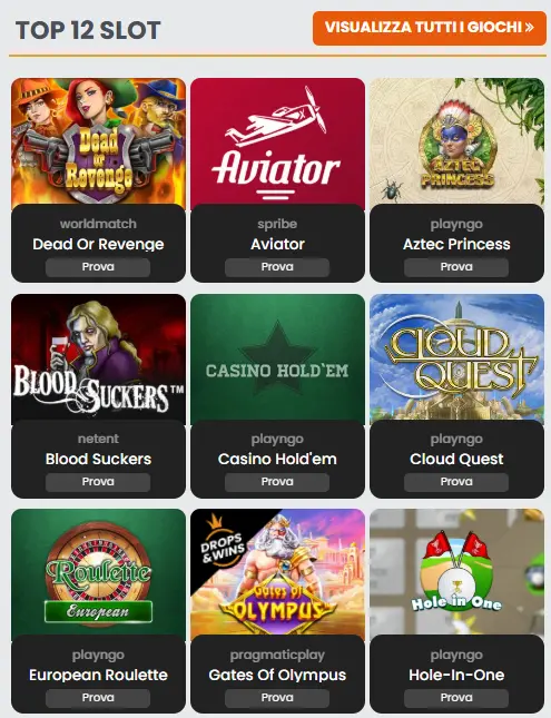 Vincitu Casino Italy Giochi