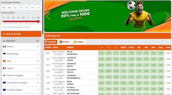 Vincitu Casino Italy sport